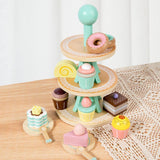 Maxbell Wooden Tea Party Set for Little Girls Kitchen Accessories for Children Girls