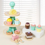 Maxbell Wooden Tea Party Set for Little Girls Kitchen Accessories for Children Girls