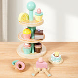 Maxbell Wooden Tea Party Set for Little Girls Kitchen Accessories for Children Girls