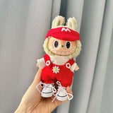 Maxbell Mini 6 inch Doll Clothes DIY Doll Clothes for Age 5-7 8-10 Kids Pendant Doll red