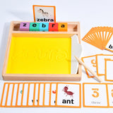 Maxbell Montessori Sand Tray Educational Toys with Cards Pen Sand Tray for Classroom