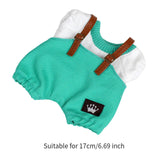 Maxbell 17cm Plush Doll Clothes Soft Dress up Plush Doll Accessories Fashion Cartoon green