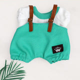 Maxbell 17cm Plush Doll Clothes Soft Dress up Plush Doll Accessories Fashion Cartoon green