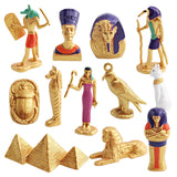 Maxbell 12 Pieces Ancient Egypt Figurines Figure for Desktop Birthday Gift Role Play