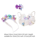 Maxbell 3 Pieces Dolls Dress with Flower Headband Hairpin for 15-17cm Dolls Dress up Violet