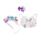 Maxbell 3 Pieces Dolls Dress with Flower Headband Hairpin for 15-17cm Dolls Dress up Violet