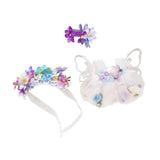 Maxbell 3 Pieces Dolls Dress with Flower Headband Hairpin for 15-17cm Dolls Dress up Violet