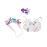 Maxbell 3 Pieces Dolls Dress with Flower Headband Hairpin for 15-17cm Dolls Dress up Violet