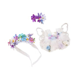 Maxbell 3 Pieces Dolls Dress with Flower Headband Hairpin for 15-17cm Dolls Dress up Violet