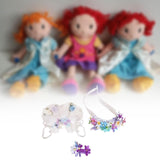 Maxbell 3 Pieces Dolls Dress with Flower Headband Hairpin for 15-17cm Dolls Dress up Violet
