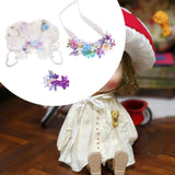 Maxbell 3 Pieces Dolls Dress with Flower Headband Hairpin for 15-17cm Dolls Dress up Violet