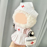 Maxbell Plush Doll Clothes for 20cm Soft Photo Props Doll Clothing Doll Nurse Outfit Pink