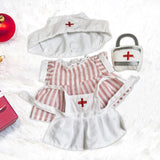 Maxbell Plush Doll Clothes for 20cm Soft Photo Props Doll Clothing Doll Nurse Outfit Pink
