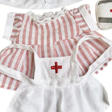 Maxbell Plush Doll Clothes for 20cm Soft Photo Props Doll Clothing Doll Nurse Outfit Pink
