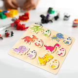 Maxbell Wood Puzzles for Toddlers 1-3 Boards Toys Dinosaur Matching Puzzles