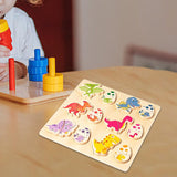 Maxbell Wood Puzzles for Toddlers 1-3 Boards Toys Dinosaur Matching Puzzles