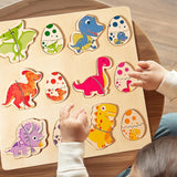 Maxbell Wood Puzzles for Toddlers 1-3 Boards Toys Dinosaur Matching Puzzles