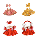 Maxbell Doll Clothes 38cm Fashion Plush Doll Accessories Costumes Soft Doll Outifits pink and hair clips