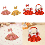 Maxbell Doll Clothes 38cm Fashion Plush Doll Accessories Costumes Soft Doll Outifits pink and hair clips