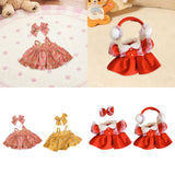 Maxbell Doll Clothes 38cm Fashion Plush Doll Accessories Costumes Soft Doll Outifits pink and hair clips