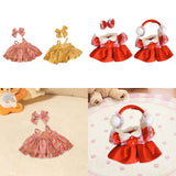 Maxbell Doll Clothes 38cm Fashion Plush Doll Accessories Costumes Soft Doll Outifits pink and hair clips