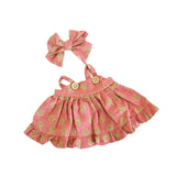 Maxbell Doll Clothes 38cm Fashion Plush Doll Accessories Costumes Soft Doll Outifits pink and hair clips