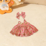 Maxbell Doll Clothes 38cm Fashion Plush Doll Accessories Costumes Soft Doll Outifits pink and hair clips