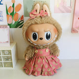 Maxbell Doll Clothes 38cm Fashion Plush Doll Accessories Costumes Soft Doll Outifits pink and hair clips