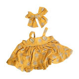 Maxbell Doll Clothes 38cm Fashion Plush Doll Accessories Costumes Soft Doll Outifits yellow and hair clip
