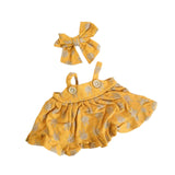 Maxbell Doll Clothes 38cm Fashion Plush Doll Accessories Costumes Soft Doll Outifits yellow and hair clip