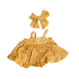 Maxbell Doll Clothes 38cm Fashion Plush Doll Accessories Costumes Soft Doll Outifits yellow and hair clip