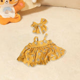 Maxbell Doll Clothes 38cm Fashion Plush Doll Accessories Costumes Soft Doll Outifits yellow and hair clip