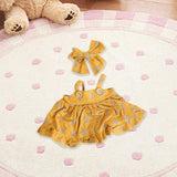 Maxbell Doll Clothes 38cm Fashion Plush Doll Accessories Costumes Soft Doll Outifits yellow and hair clip