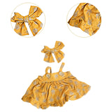 Maxbell Doll Clothes 38cm Fashion Plush Doll Accessories Costumes Soft Doll Outifits yellow and hair clip