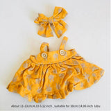 Maxbell Doll Clothes 38cm Fashion Plush Doll Accessories Costumes Soft Doll Outifits yellow and hair clip