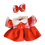 Maxbell Doll Clothes 38cm Fashion Plush Doll Accessories Costumes Soft Doll Outifits red and Bow