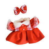 Maxbell Doll Clothes 38cm Fashion Plush Doll Accessories Costumes Soft Doll Outifits red and Bow