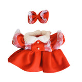 Maxbell Doll Clothes 38cm Fashion Plush Doll Accessories Costumes Soft Doll Outifits red and Bow