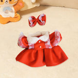 Maxbell Doll Clothes 38cm Fashion Plush Doll Accessories Costumes Soft Doll Outifits red and Bow
