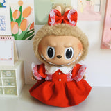 Maxbell Doll Clothes 38cm Fashion Plush Doll Accessories Costumes Soft Doll Outifits red and Bow