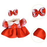 Maxbell Doll Clothes 38cm Fashion Plush Doll Accessories Costumes Soft Doll Outifits red and Bow