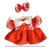 Maxbell Doll Clothes 38cm Fashion Plush Doll Accessories Costumes Soft Doll Outifits red and Bow