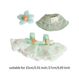 Maxbell 3x Dolls Dress with Hat Hair Accessories Handmade for 15-17cm Dolls Dress up