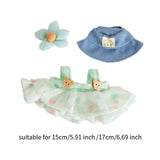 Maxbell 3x Dolls Dress with Hat Hair Accessories Handmade for 15-17cm Dolls Dress up