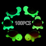 Maxbell 100 Pieces Luminous Mini Turtles Gift Funny Toy for Party Office Indoor resin single  bag