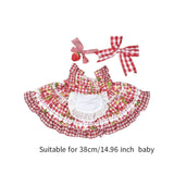 Maxbell Dolls Dress Headband Suit with Bow Brooch Costume for 38cm Dolls Girls Dolls
