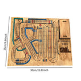 Maxbell Wooden Cribbage Board Game Pocket Sized Tiny Card Game Board for Friend