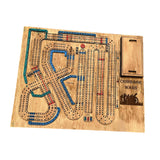Maxbell Wooden Cribbage Board Game Pocket Sized Tiny Card Game Board for Friend