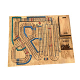 Maxbell Wooden Cribbage Board Game Pocket Sized Tiny Card Game Board for Friend