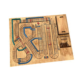Maxbell Wooden Cribbage Board Game Pocket Sized Tiny Card Game Board for Friend